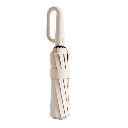 20Bones Windproof Fully Automatic Folding Umbrella with Loop Buckle UPF50+ Protable Compact Sun Rain Umbrellas for Women and Men